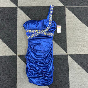 City Triangles Juniors Formal Prom Wedding Dress Size S Blue NWT NEW Rhinestones